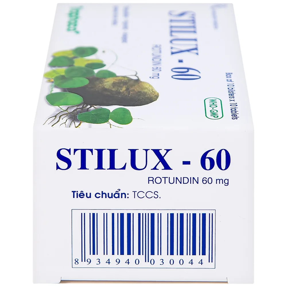 Hình ảnh Thuốc Stilux-60 Traphaco dùng lo âu, căng thẳng, mất ngủ (10 vỉ x 10 viên) 