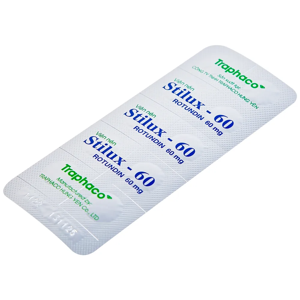 Hình ảnh Thuốc Stilux-60 Traphaco dùng lo âu, căng thẳng, mất ngủ (10 vỉ x 10 viên) 