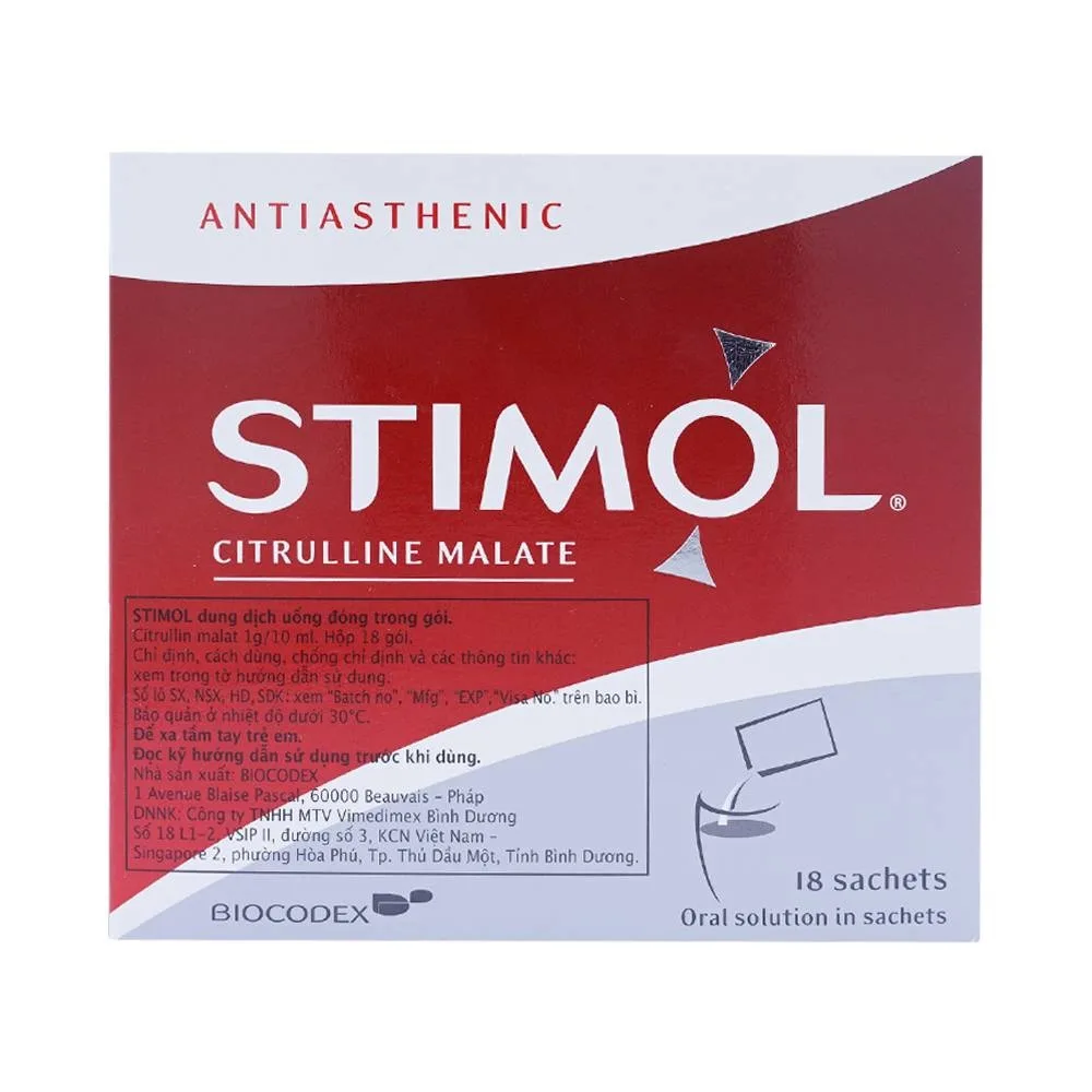 Hình ảnh Siro Stimol Biocodex dùng trong các trường hợp mệt mỏi, suy nhược (18 gói x 10ml)