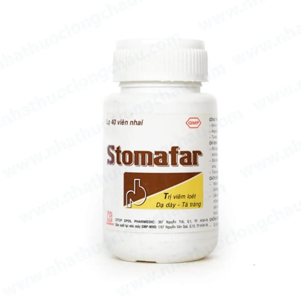 Hình ảnh Viên nhai Stomafar Pharmedic điều trị trung hòa acid dạ dày (40 viên)