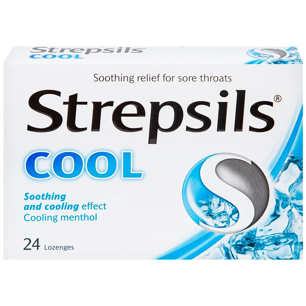 Hình ảnh Viên ngậm Strepsils Cool Reckitt Benckiser điều trị viêm họng (2 vỉ x 12 viên)
