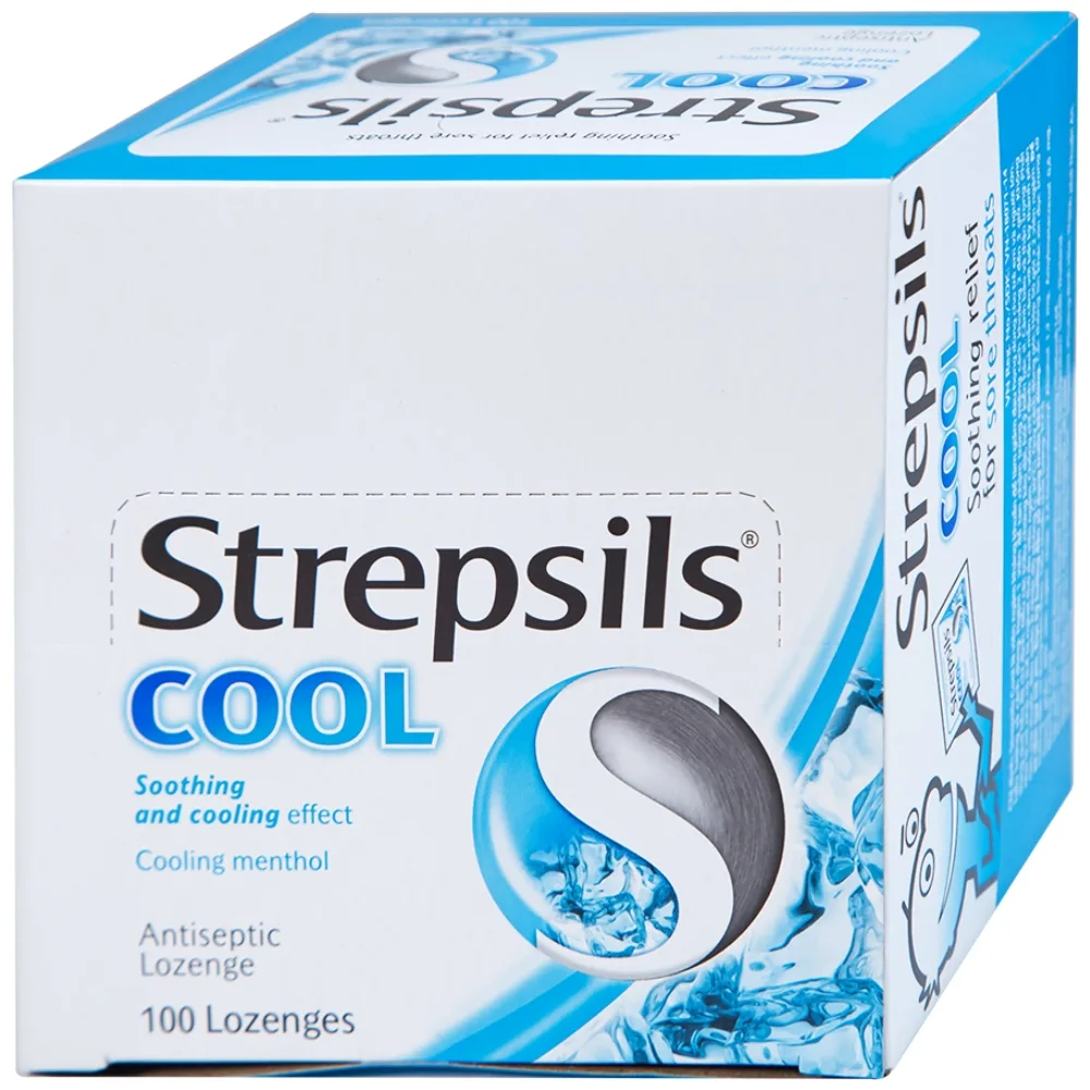 Hình ảnh Viên ngậm Strepsils Cool Reckitt Benckiser giảm đau họng (50 gói x 2 viên)