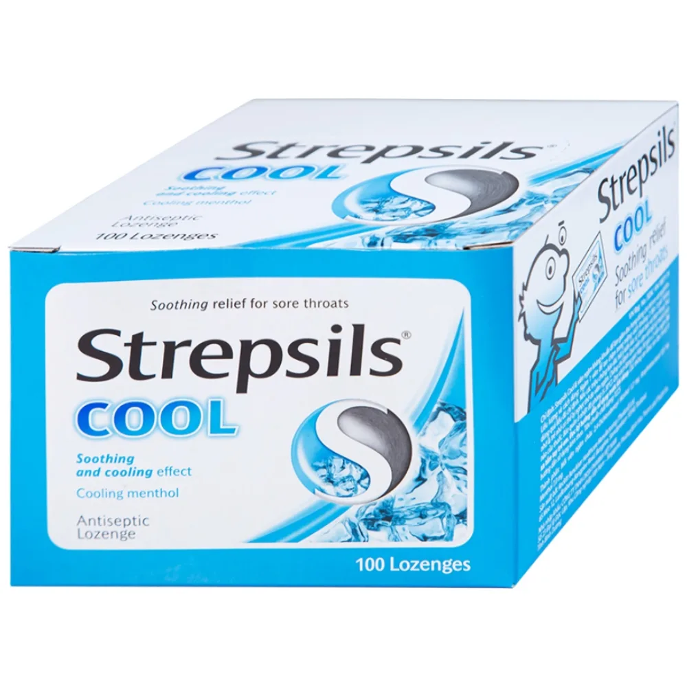 Hình ảnh Viên ngậm Strepsils Cool Reckitt Benckiser giảm đau họng (50 gói x 2 viên)