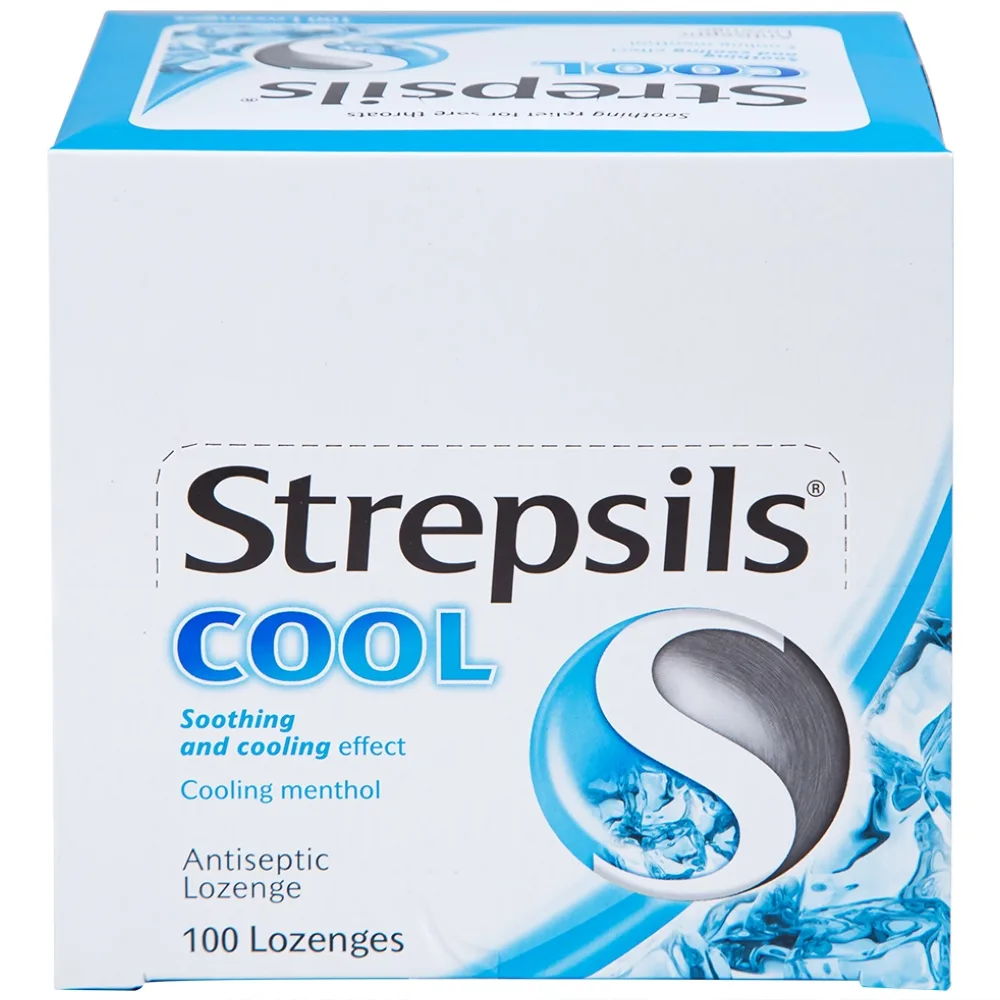 Hình ảnh Viên ngậm Strepsils Cool Reckitt Benckiser giảm đau họng (50 gói x 2 viên)