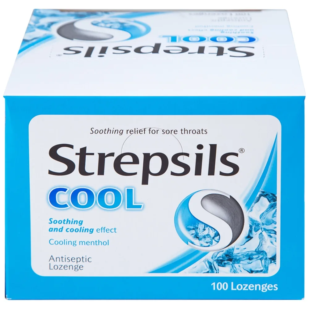 Hình ảnh Viên ngậm Strepsils Cool Reckitt Benckiser giảm đau họng (50 gói x 2 viên)