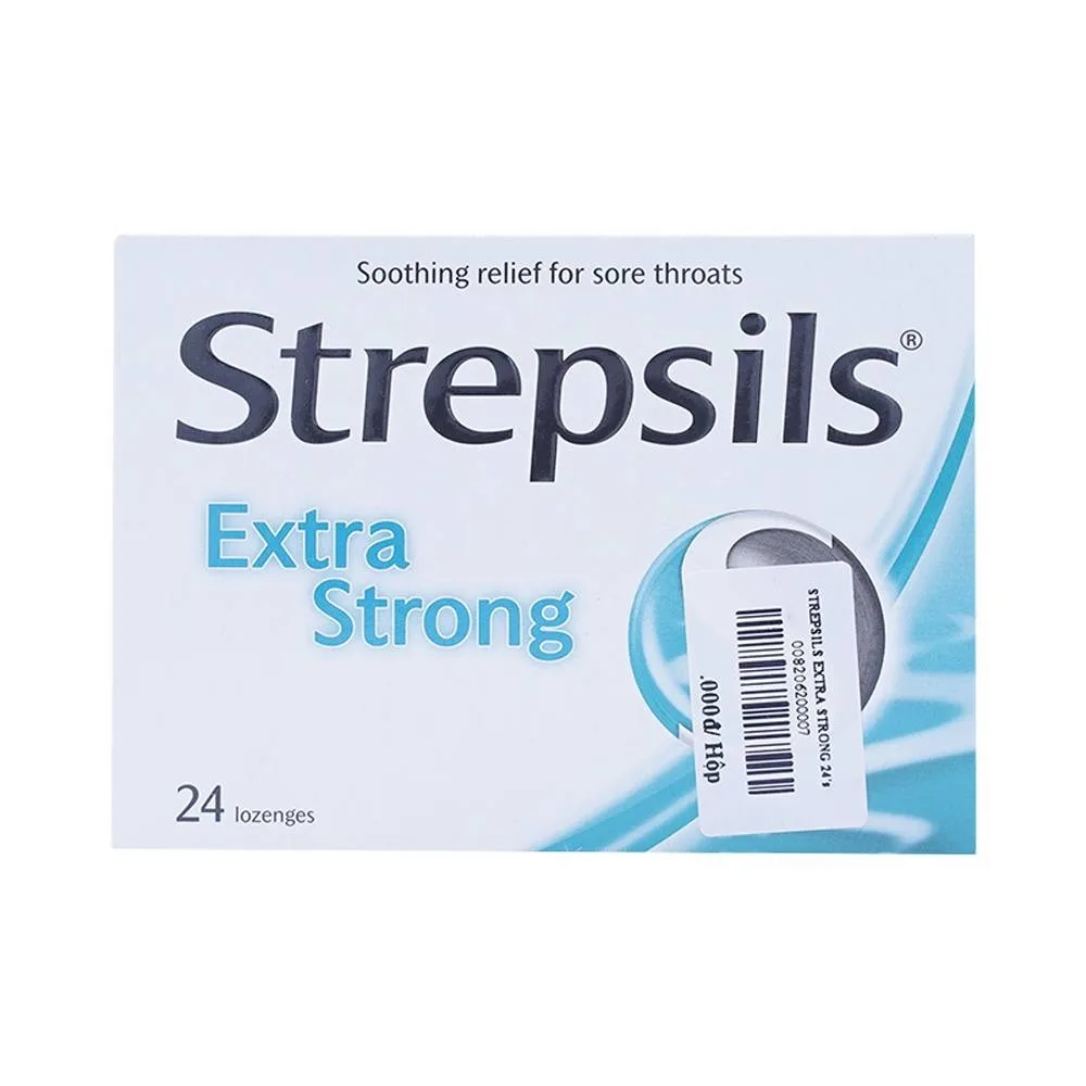 Hình ảnh Viên ngậm Strepsils Extra Strong Reckitt Benckiser kháng khuẩn để làm giảm đau họng (2 vỉ x 12 viên)
