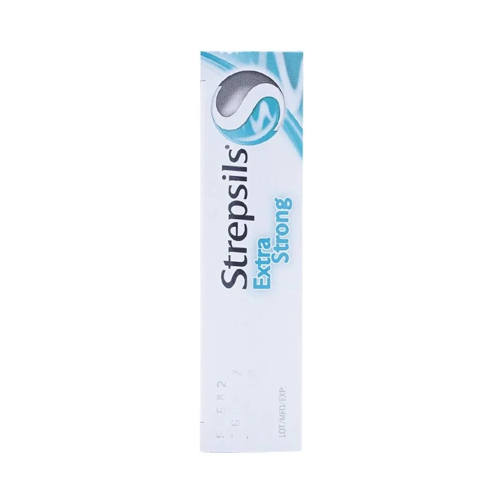 Hình ảnh Viên ngậm Strepsils Extra Strong Reckitt Benckiser kháng khuẩn để làm giảm đau họng (2 vỉ x 12 viên)