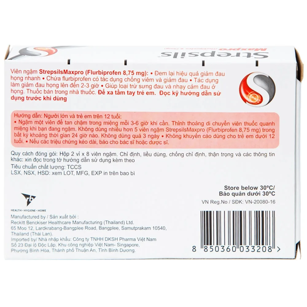 Hình ảnh Viên ngậm Strepsils Maxpro mật ong & chanh chống viêm, làm giảm đau họng (2 vỉ x 8 viên)