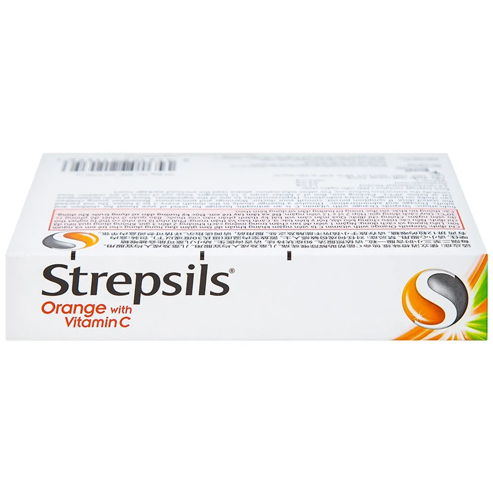 Hình ảnh Viên ngậm Strepsils Orange with Vitamin C Reckitt Benckiser điều trị đau họng (2 vỉ x 12 viên)