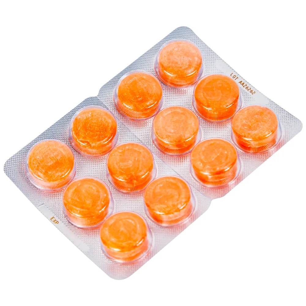 Hình ảnh Viên ngậm Strepsils Orange with Vitamin C Reckitt Benckiser điều trị đau họng (2 vỉ x 12 viên)