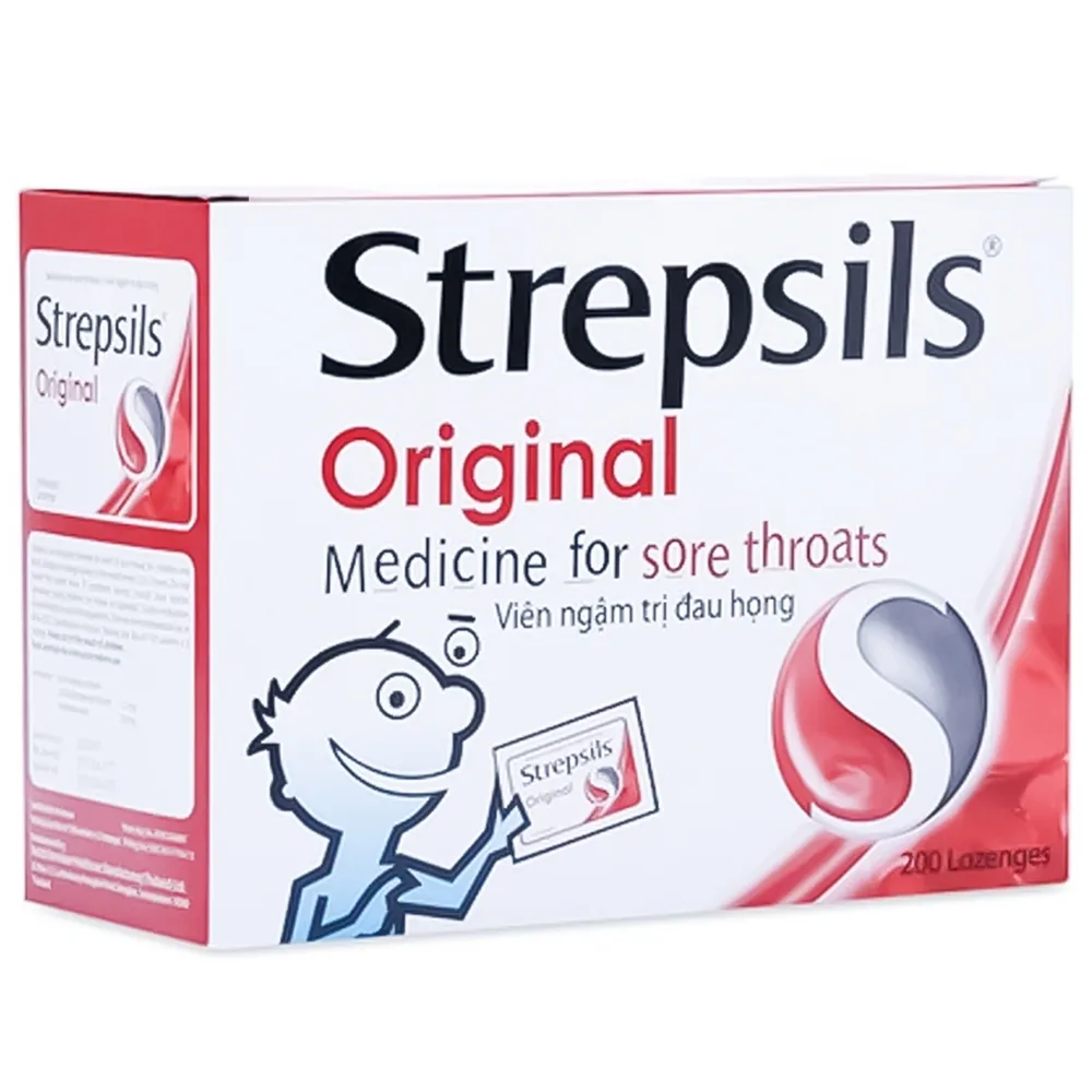 Hình ảnh Viên ngậm Strepsils Original Reckitt Benckiser điều trị viêm họng (100 gói x 2 viên)