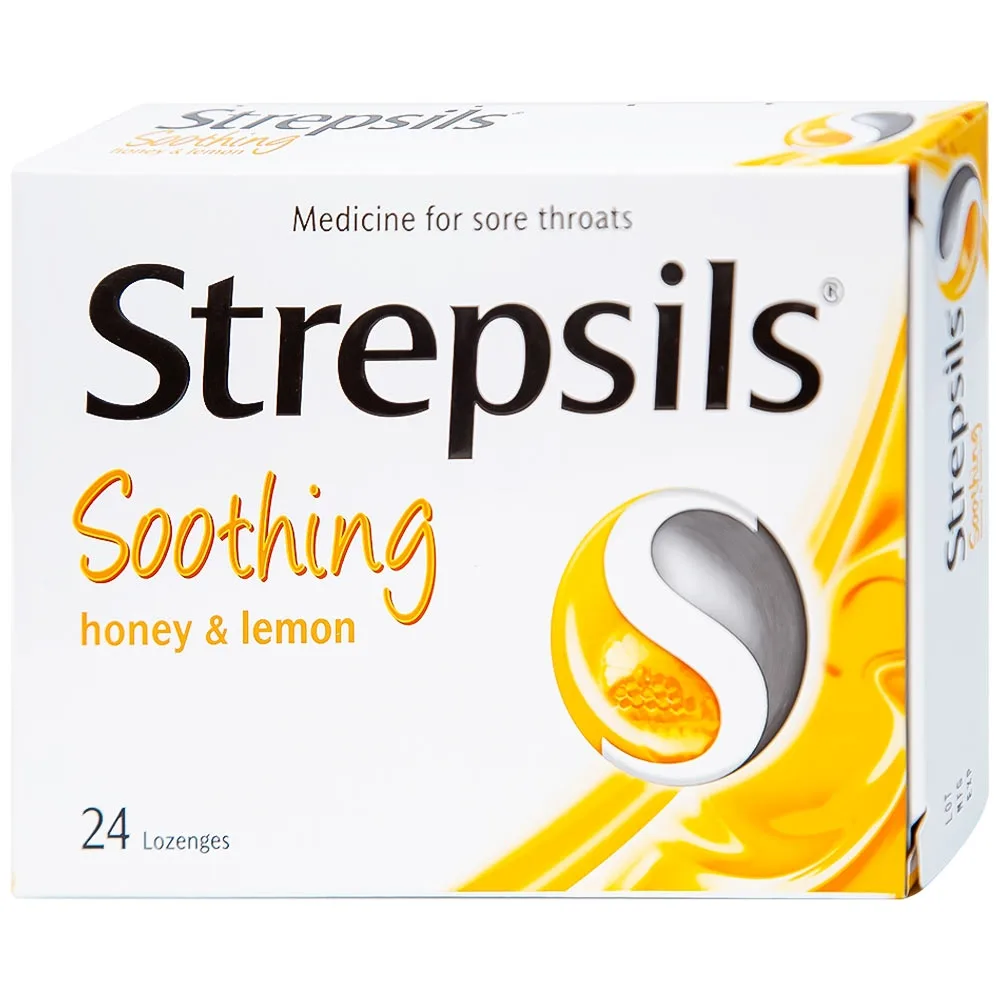 Hình ảnh Viên ngậm Strepsils Soothing mật ong & chanh giảm đau họng (2 vỉ x 12 viên)