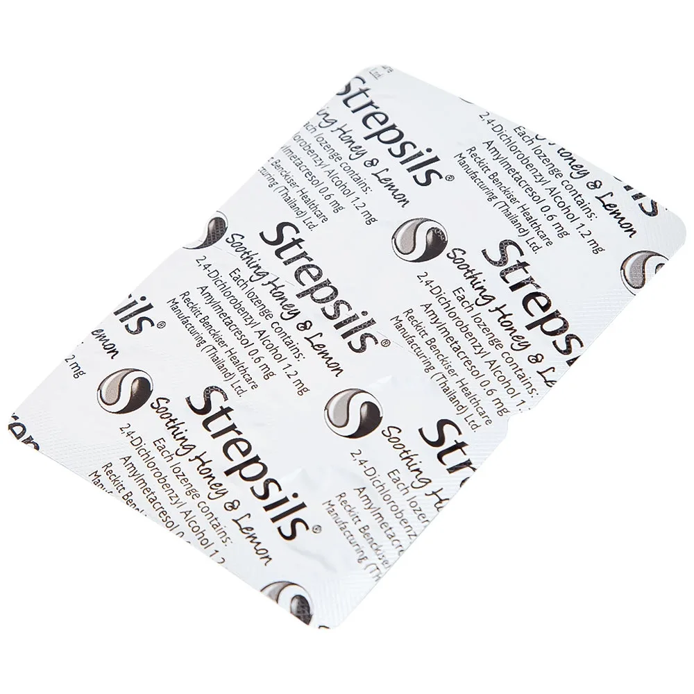 Hình ảnh Viên ngậm Strepsils Soothing mật ong & chanh giảm đau họng (2 vỉ x 12 viên)