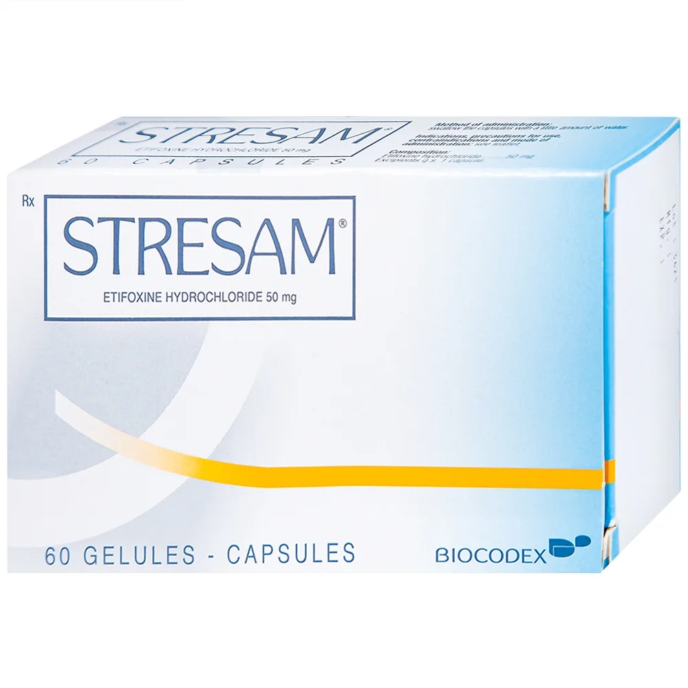 Hình ảnh Thuốc Stresam Biocodex điều trị các biểu hiện dạng tâm thể của lo âu (3 vỉ x 20 viên)