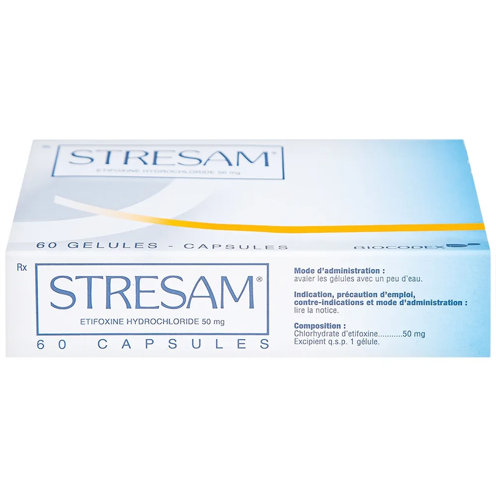 Hình ảnh Thuốc Stresam Biocodex điều trị các biểu hiện dạng tâm thể của lo âu (3 vỉ x 20 viên)