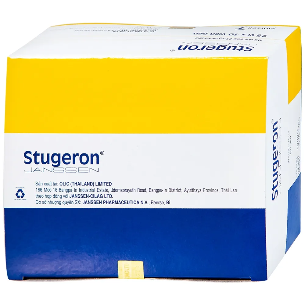 Hình ảnh Thuốc Stugeron Janssen điều trị rối loạn tuần hoàn não (25 vỉ x 10 viên)