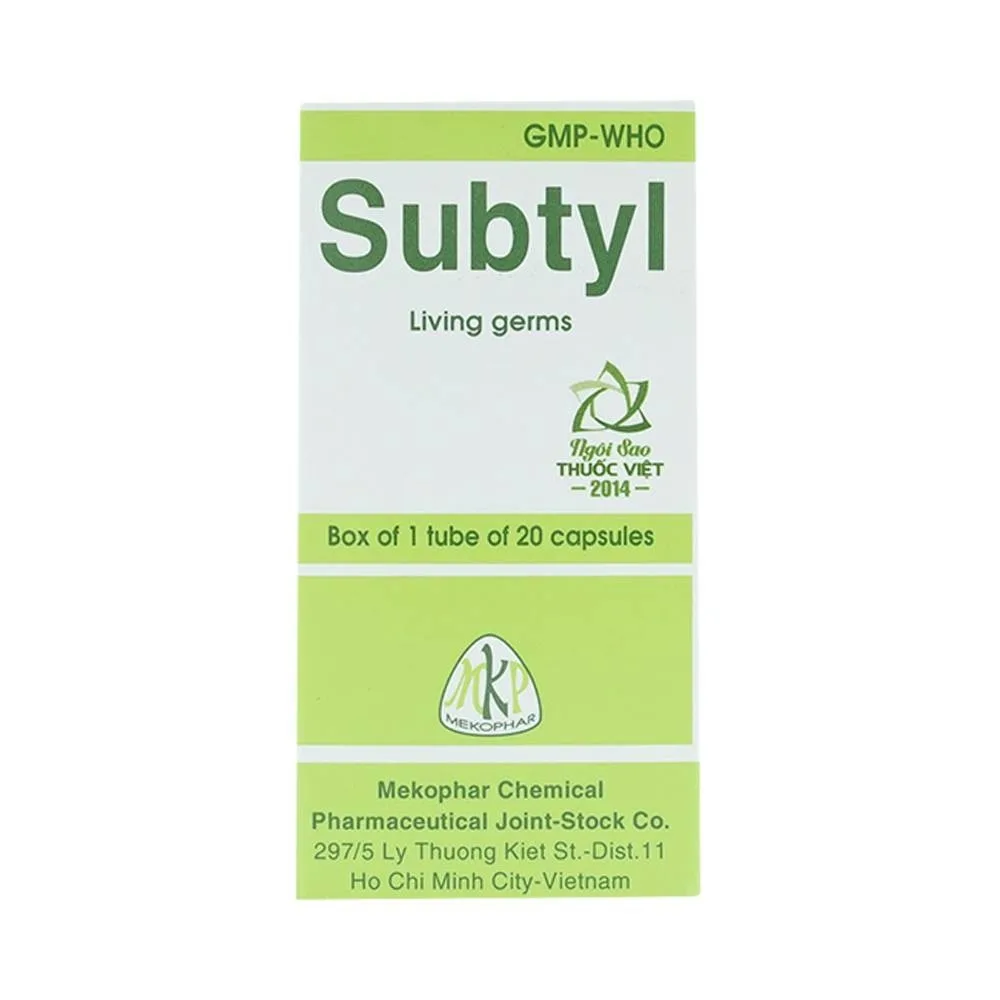 Hình ảnh Thuốc Subtyl Mekophar điều trị tiêu chảy, viêm ruột (20 viên)