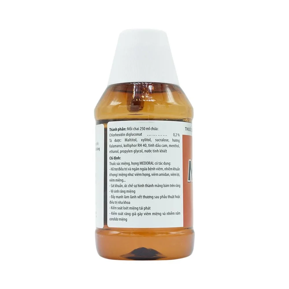 Hình ảnh Dung dịch súc miệng Medoral điều trị và ngăn ngừa viêm họng, viêm amidan (250ml)