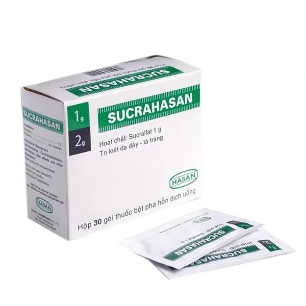 Hình ảnh Thuốc bột pha hỗn dịch uống Sucrahasan Hasan điều trị loét dạ dày, tá tràng (30 gói) 