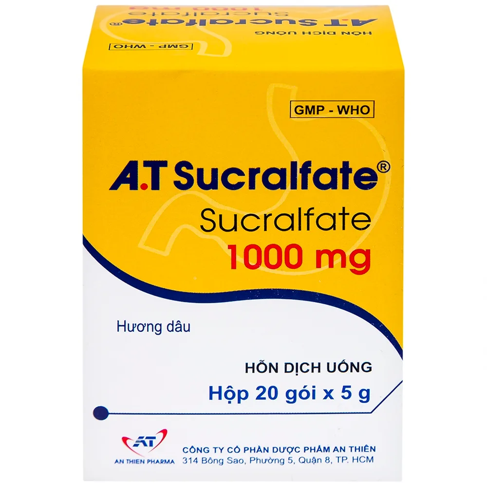 Hình ảnh Hỗn dịch uống A.T Sucralfate 1000mg An Thiên điều trị loét dạ dày tá tràng (20 gói x 5g)