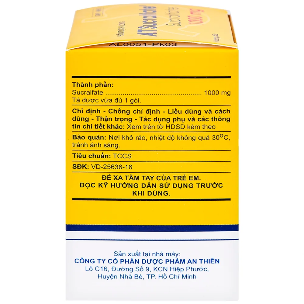 Hình ảnh Hỗn dịch uống A.T Sucralfate 1000mg An Thiên điều trị loét dạ dày tá tràng (20 gói x 5g)