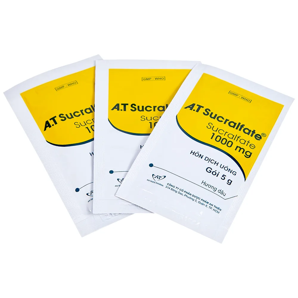 Hình ảnh Hỗn dịch uống A.T Sucralfate 1000mg An Thiên điều trị loét dạ dày tá tràng (20 gói x 5g)