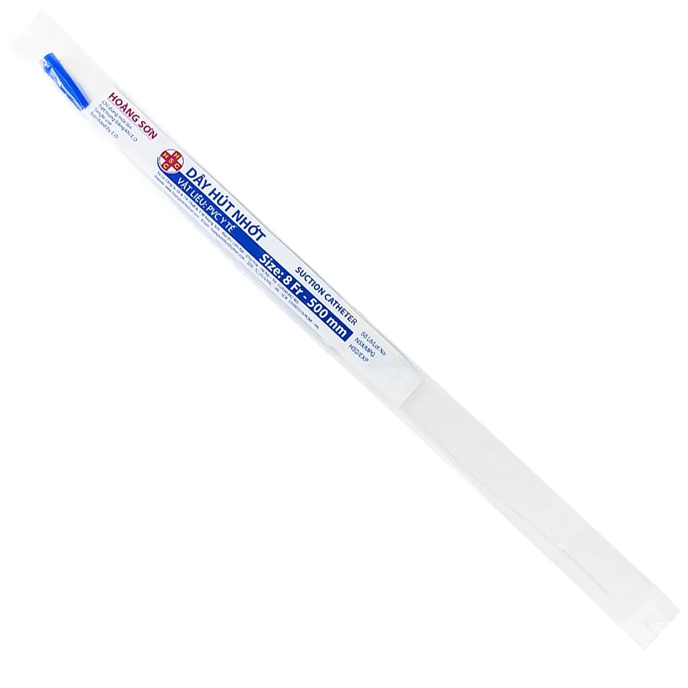 Hình ảnh Dây hút nhớt Hoàng Sơn size 8 FR - 500mm dùng để hút dịch đờm trong khoang mũi, miệng, họng