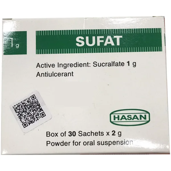 Hình ảnh Nhũ tương Sufat Hasan điều trị loét dạ dày, tá tràng (30 gói x 2g)