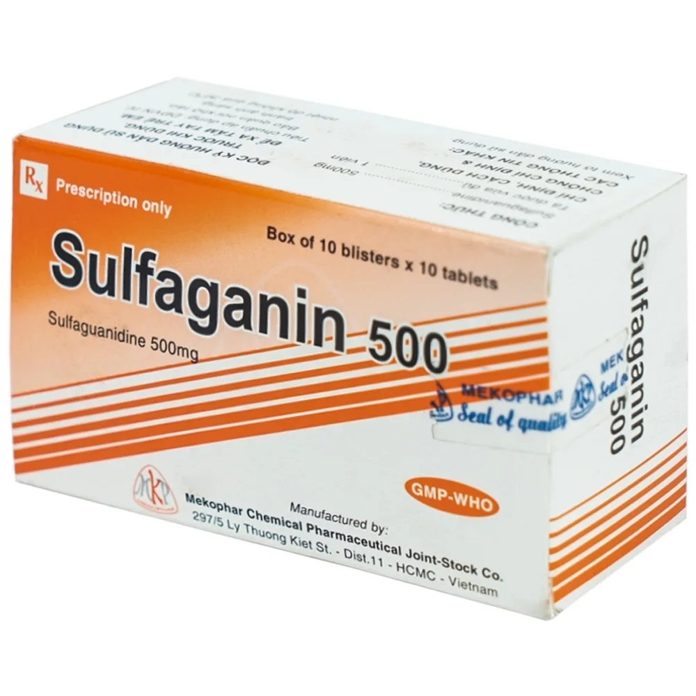 Hình ảnh Thuốc Sulfaganin 500 Mekophar điều trị tiêu chảy cấp (10 vỉ x 10 viên)