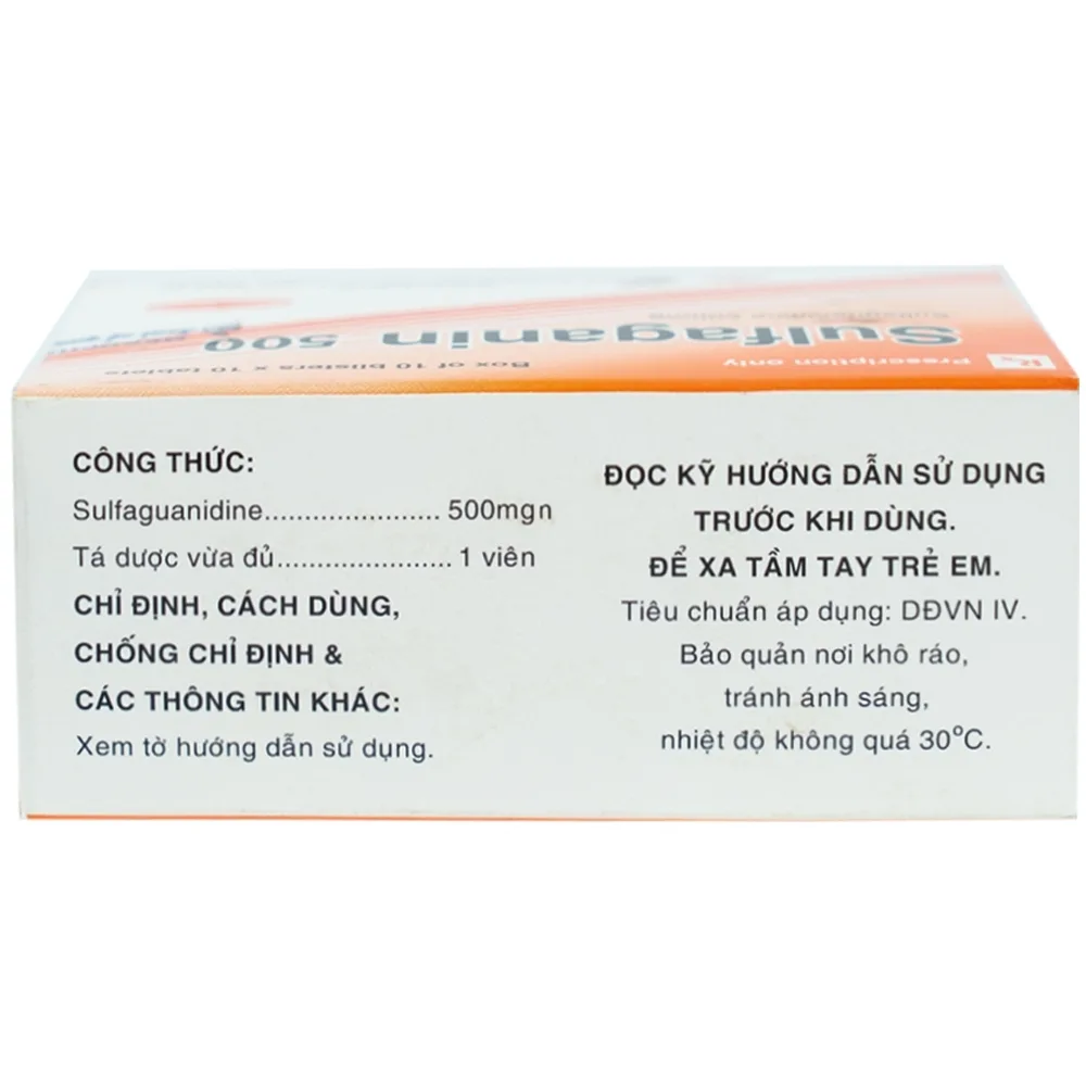 Hình ảnh Thuốc Sulfaganin 500 Mekophar điều trị tiêu chảy cấp (10 vỉ x 10 viên)