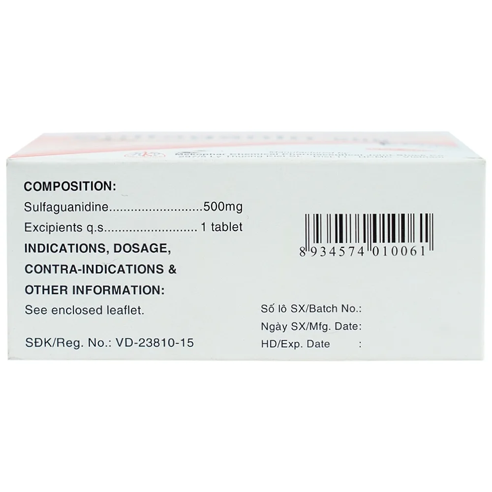 Hình ảnh Thuốc Sulfaganin 500 Mekophar điều trị tiêu chảy cấp (10 vỉ x 10 viên)