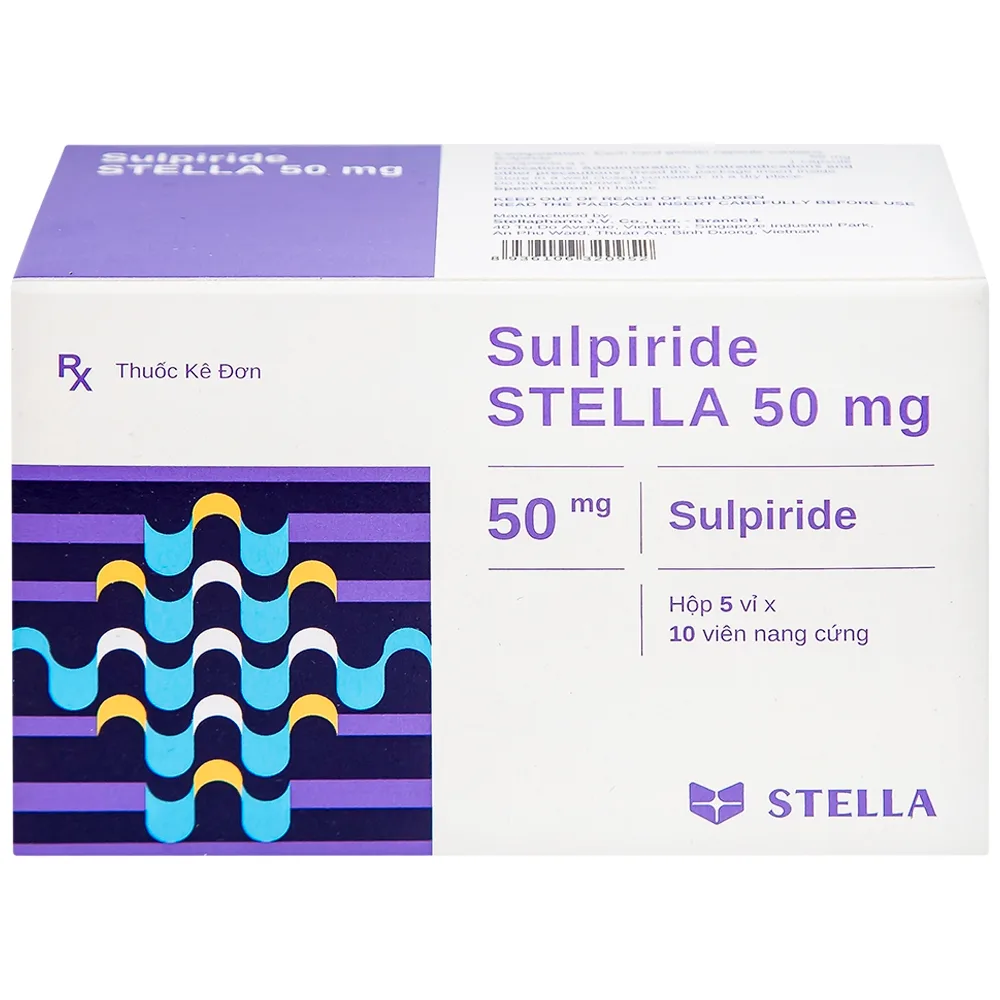 Hình ảnh Thuốc Sulpiride Stella 50mg điều trị chứng lo âu (5 vỉ x 10 viên)