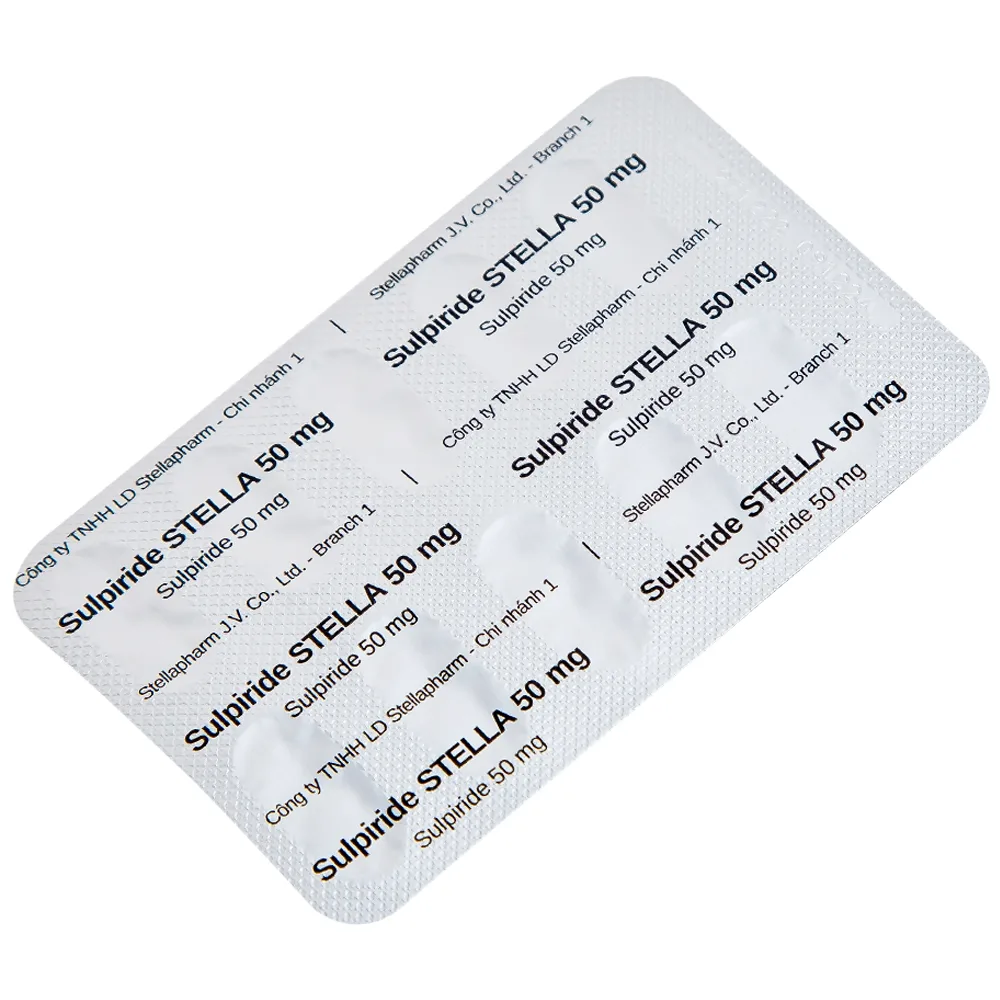 Hình ảnh Thuốc Sulpiride Stella 50mg điều trị chứng lo âu (5 vỉ x 10 viên)