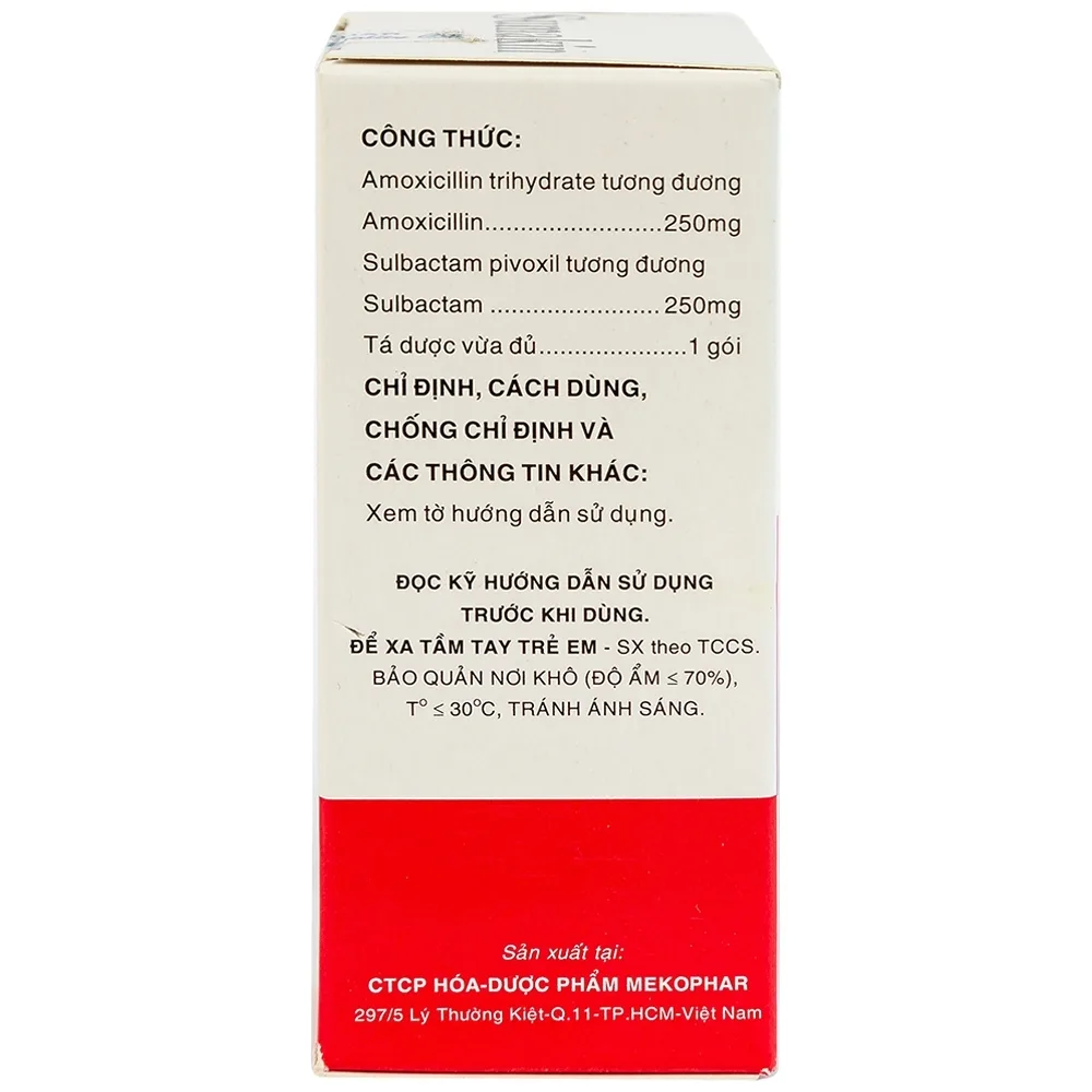Hình ảnh Bột uống Sumakin Mekophar điều trị nhiễm khuẩn miệng và đường hô hấp (12 gói x 1.5g)