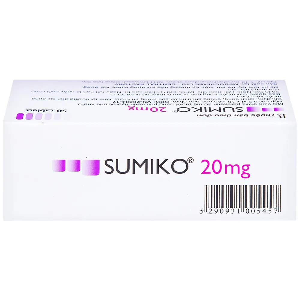 Hình ảnh Thuốc Sumiko 20mg Medochemie điều trị bệnh trầm cảm (5 vỉ x 10 viên)