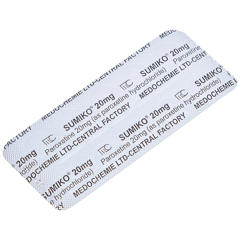 Hình ảnh Thuốc Sumiko 20mg Medochemie điều trị bệnh trầm cảm (5 vỉ x 10 viên)