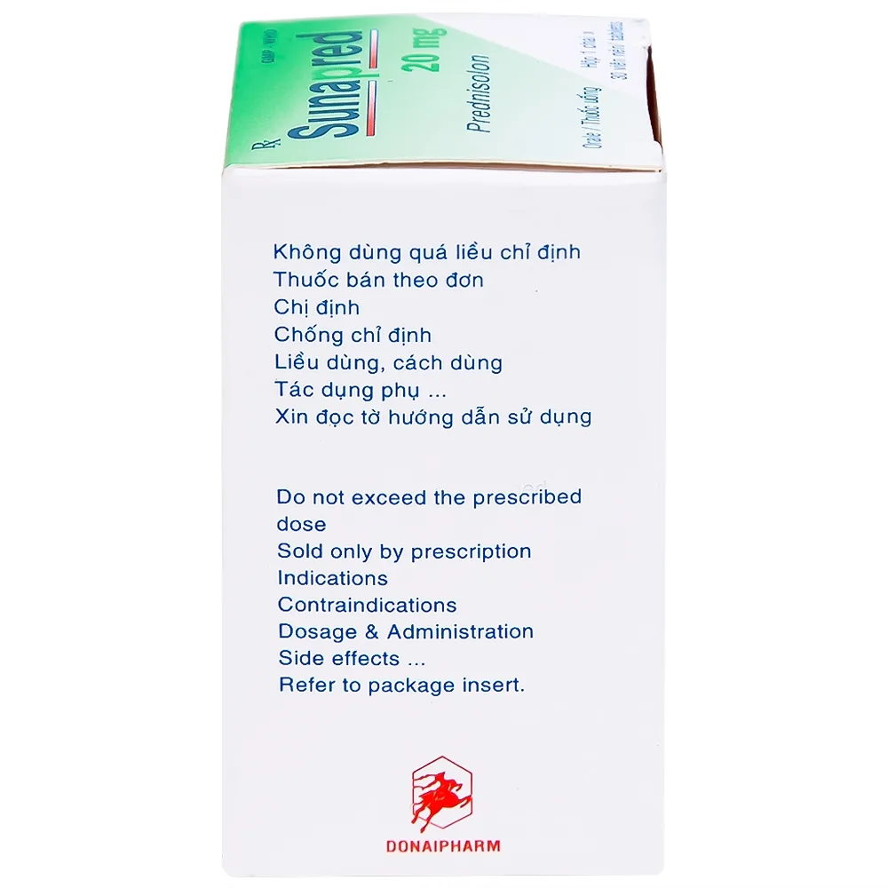 Hình ảnh Thuốc Sunapred 20mg Donaipharm chống viêm, chống dị ứng (30 viên) 