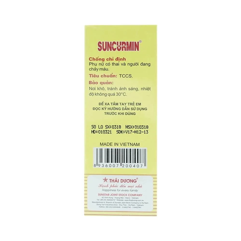 Hình ảnh Dung dịch Suncurmin Sao Thái Dương điều trị viêm loét dạ dày, hành tá tràng (100ml)