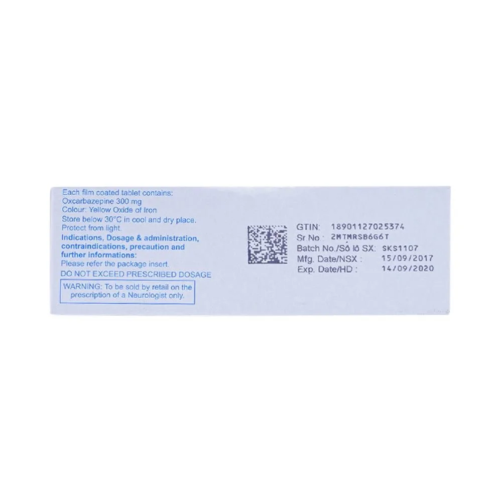 Hình ảnh Thuốc Sunoxitol 300 Sun Pharma điều trị động kinh cục bộ (5 vỉ x 10 viên)