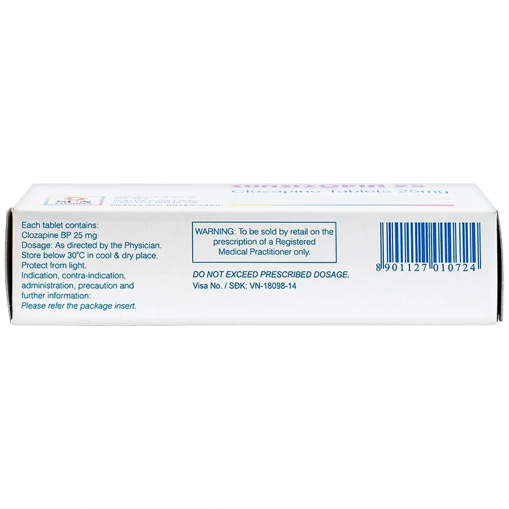 Hình ảnh Thuốc Sunsizopin 25 Sun Pharma điều trị chứng tâm thần phân liệt (5 vỉ x 10 viên)