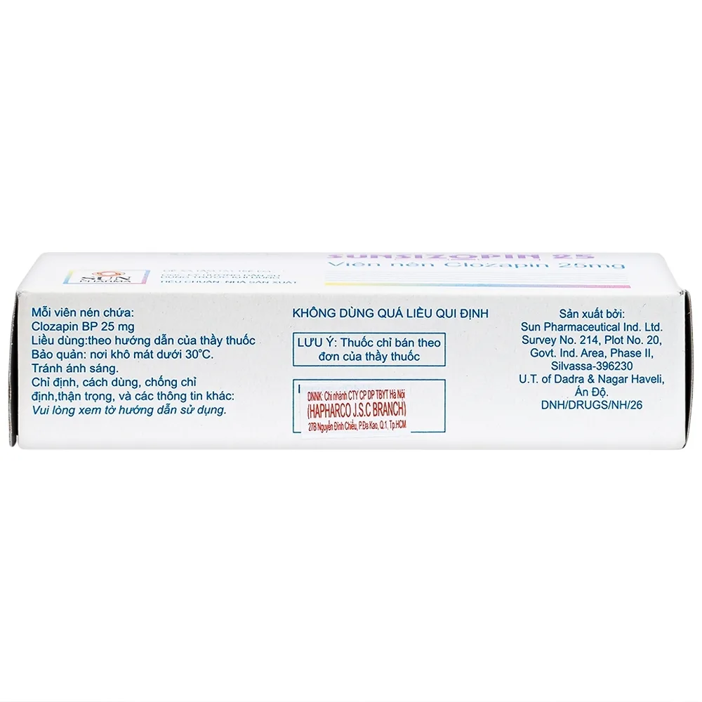 Hình ảnh Thuốc Sunsizopin 25 Sun Pharma điều trị chứng tâm thần phân liệt (5 vỉ x 10 viên)