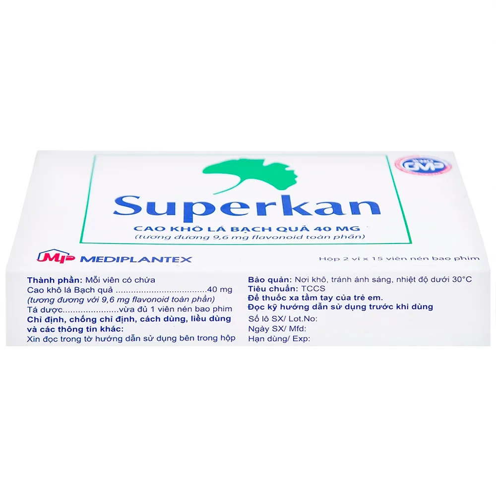 Hình ảnh Thuốc Superkan Mediplantex điều trị mất trí nhớ ngắn hạn (2 vỉ x 15 viên)