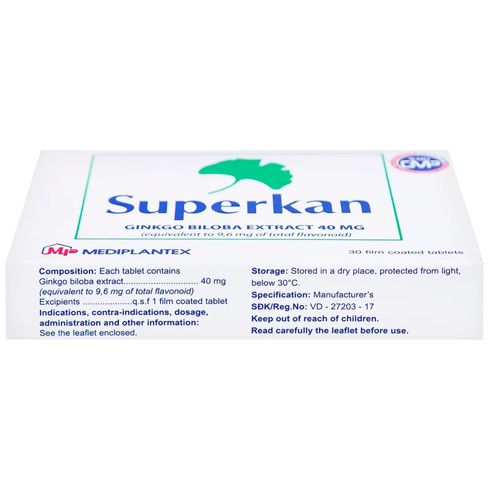 Hình ảnh Thuốc Superkan Mediplantex điều trị mất trí nhớ ngắn hạn (2 vỉ x 15 viên)