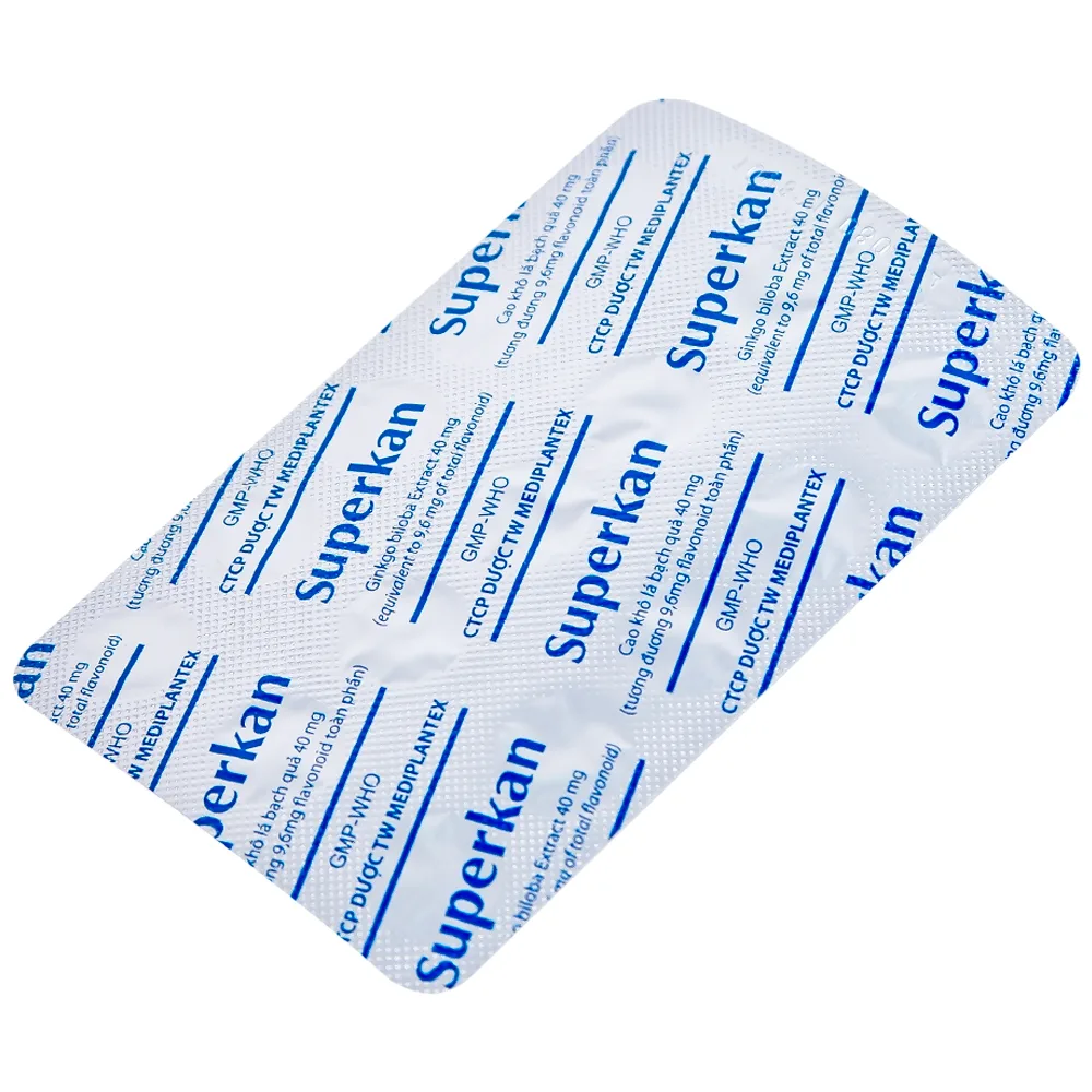 Hình ảnh Thuốc Superkan Mediplantex điều trị mất trí nhớ ngắn hạn (2 vỉ x 15 viên)