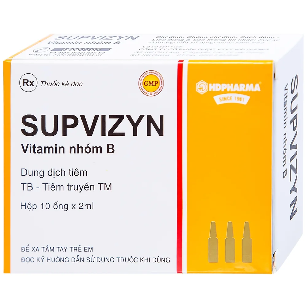 Hình ảnh Dung dịch tiêm Supvizyn HDpharma dự phòng và điều trị thiếu các Vitamin nhóm B (10 ống)