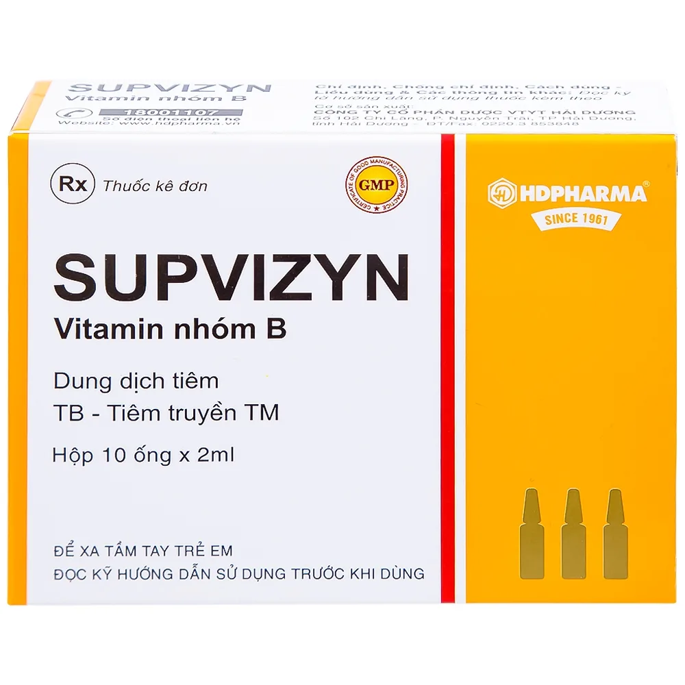 Hình ảnh Dung dịch tiêm Supvizyn HDpharma dự phòng và điều trị thiếu các Vitamin nhóm B (10 ống)