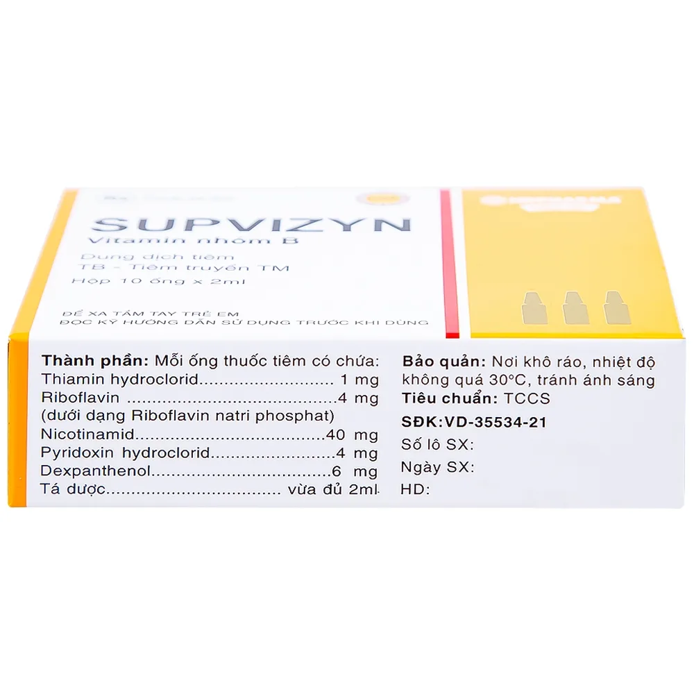 Hình ảnh Dung dịch tiêm Supvizyn HDpharma dự phòng và điều trị thiếu các Vitamin nhóm B (10 ống)