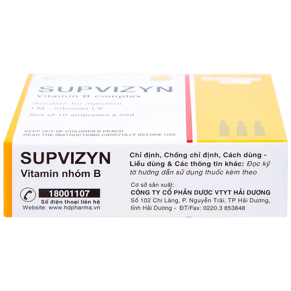 Hình ảnh Dung dịch tiêm Supvizyn HDpharma dự phòng và điều trị thiếu các Vitamin nhóm B (10 ống)