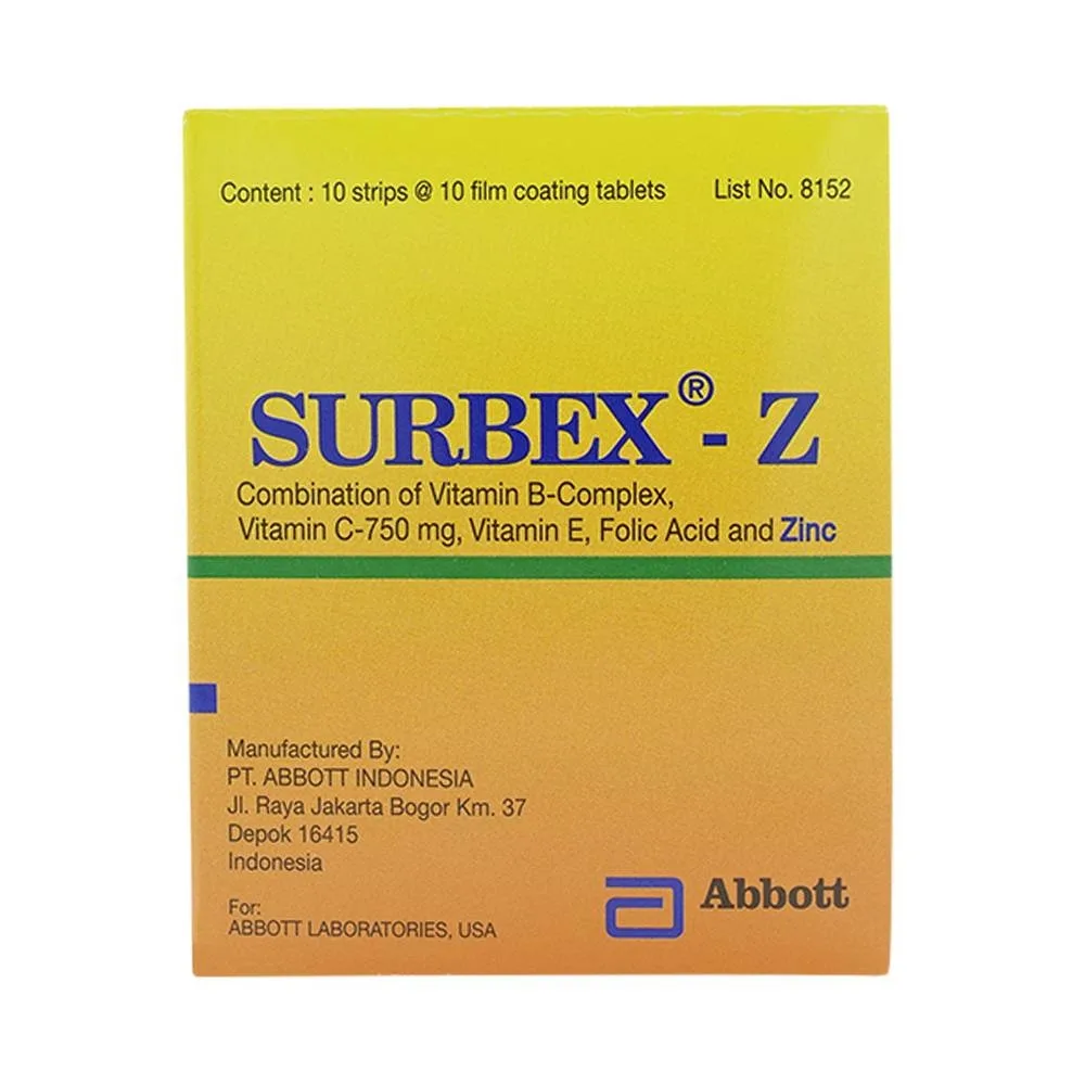Hình ảnh Thuốc Surbex-Z Abbott điều trị chứng thiếu các vitamin nhóm B, vitamin C và kẽm (10 vỉ x 10 viên)