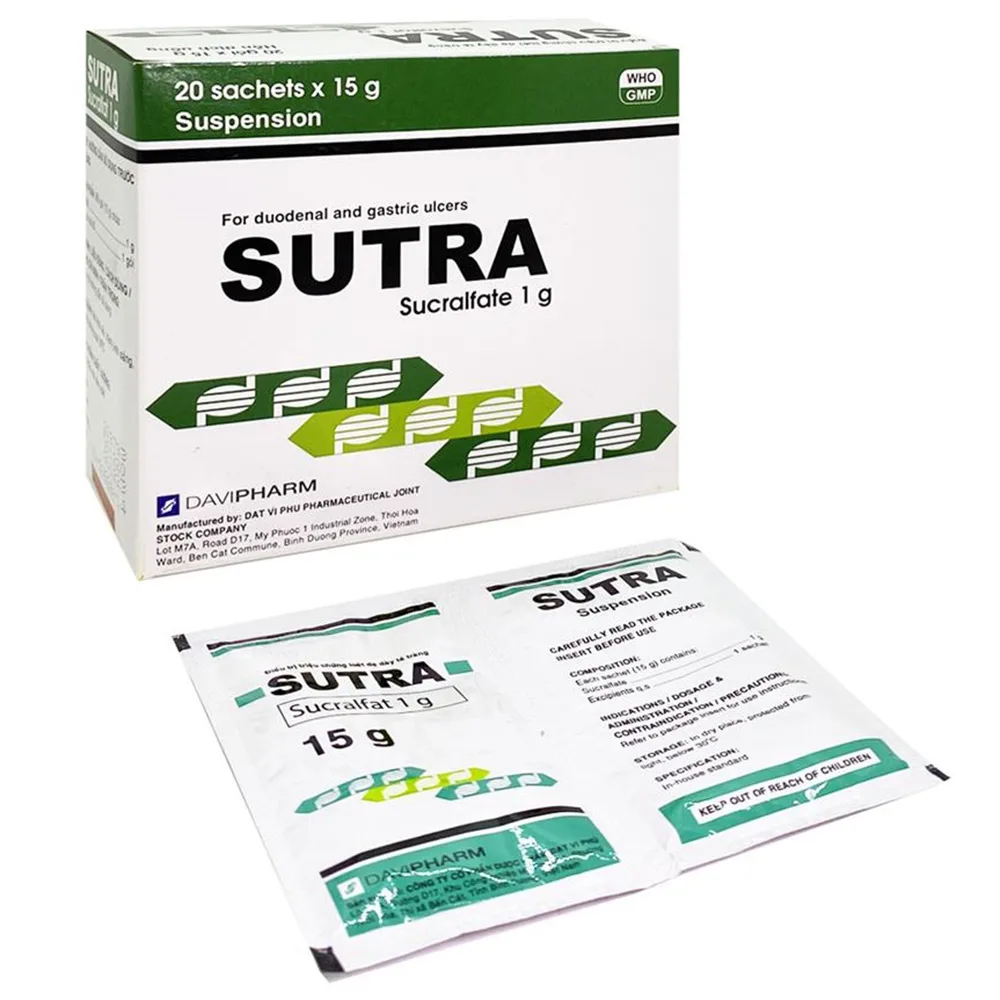 Hình ảnh Hỗn dịch uống Sutra điều trị loét dạ dày, tá tràng (20 gói x 15g)